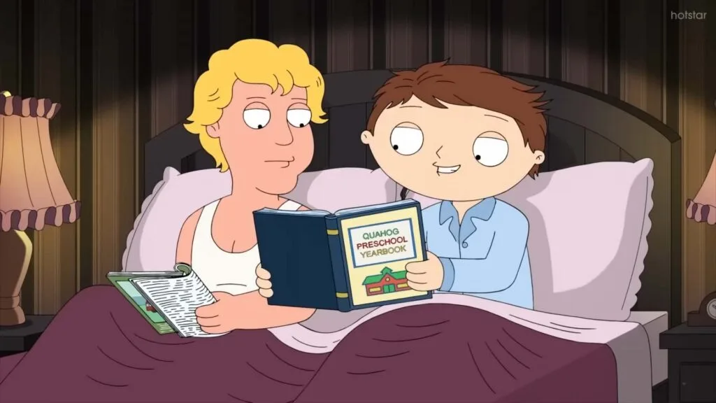 Bối cảnh và lời thoại cho thấy Stewie và Tyler đang ở trong một mối quan hệ yêu đương. Family Guy một lần nữa khẳng định tương lai của Stewie có liên quan đến một người bạn đời nam giới.
