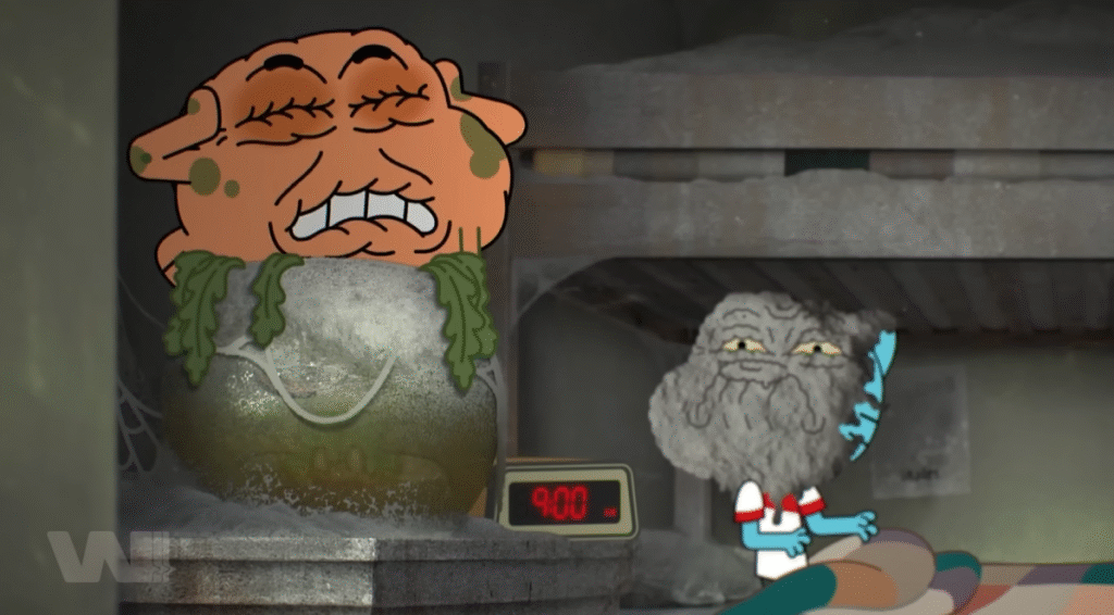 Gumball và Darwin tỉnh dậy từ đống tro tàn