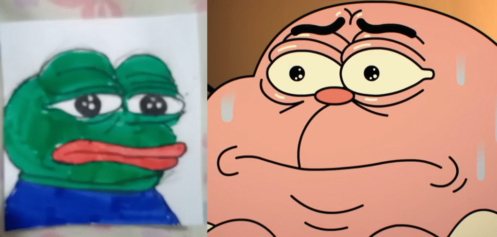 Richard cosplay luôn meme Pepe the Frog trong The Cheerleader.