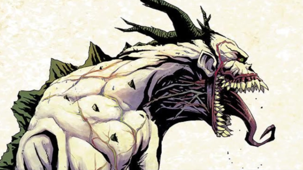 Joker trong Absolute Universe có ngoại hình dựa theo chính Bruce Wayne, nhưng gương mặt lại biến dạng khủng khiếp với hàng trăm chiếc răng mọc chi chít.
