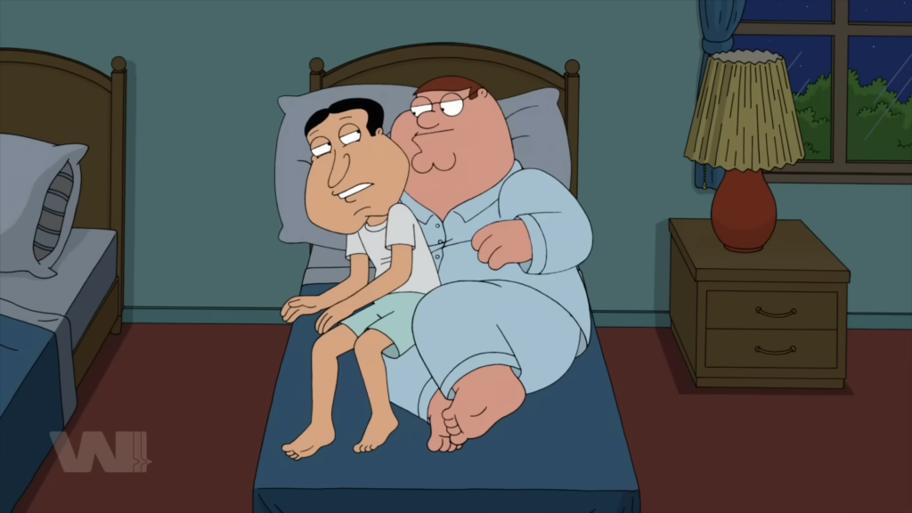 Mr. & Mrs. Stewie: Khi Peter và Quagmire ngủ chung mà tình bạn trở nên đáng nghi