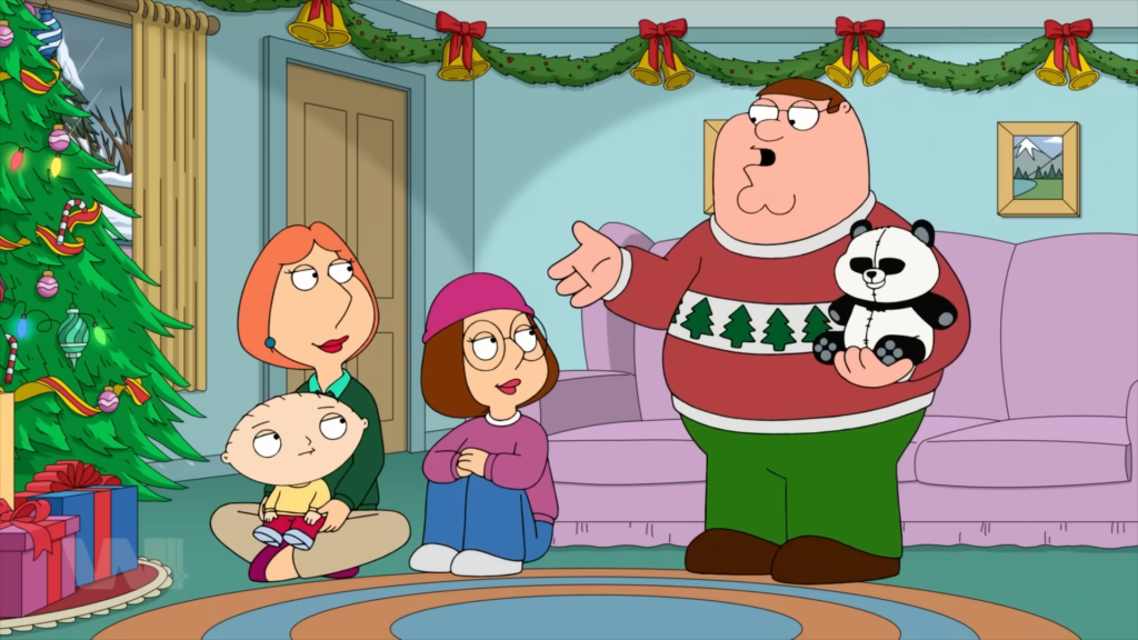 Happy Asking Panda — món đồ chơi vô hại nhất thế giới, hay công cụ gián điệp tinh vi nhất thế giới? Family Guy không nói rõ, nhưng bạn tự hiểu đi.