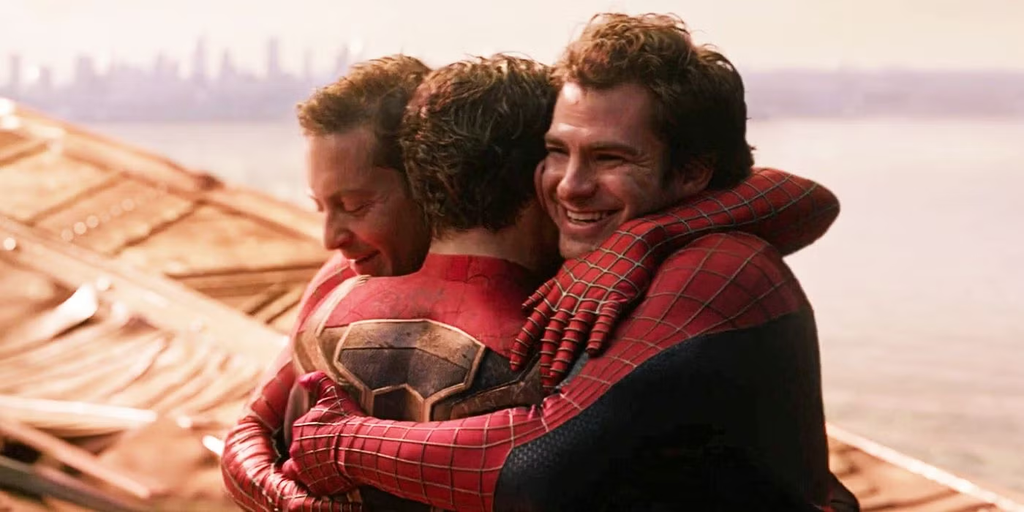 Ba Peter Parker gặp nhau trong Spider-Man: No Way Home.